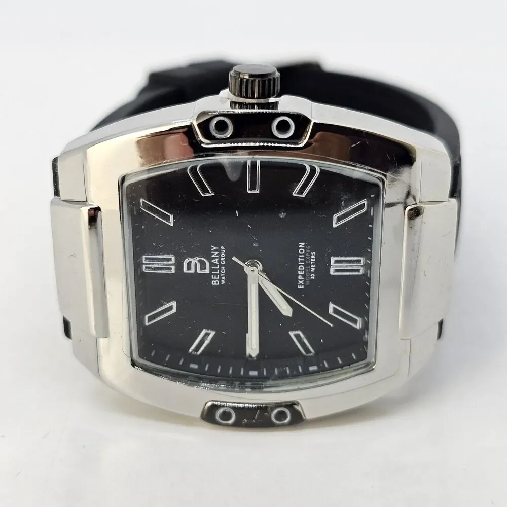 Bellany Expedition Men's Watch 41MM Black Dial Black‎ Plastic Bands New Battery